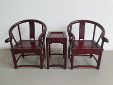 Miniatur Stuhl China Huanghuali Ming Qing Dynasty Set 2 Stühle Tisch Rosewood