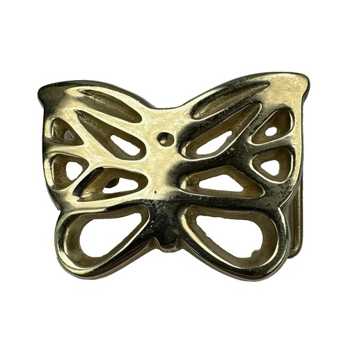 Vintage 90s PAPPAGALLO Pewter Tone Metal Two Piece Belt Buckle Abstract Y2K Vintage 90s PAPPAGALLO Belt Women M Brass Double Ended  main image 4