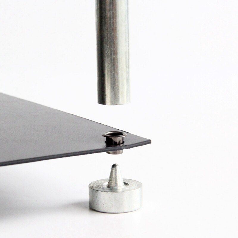 Eyelet Hole Punch Tool Kit with 50 Eyelets 6mm Gunmetal Finish for DIY