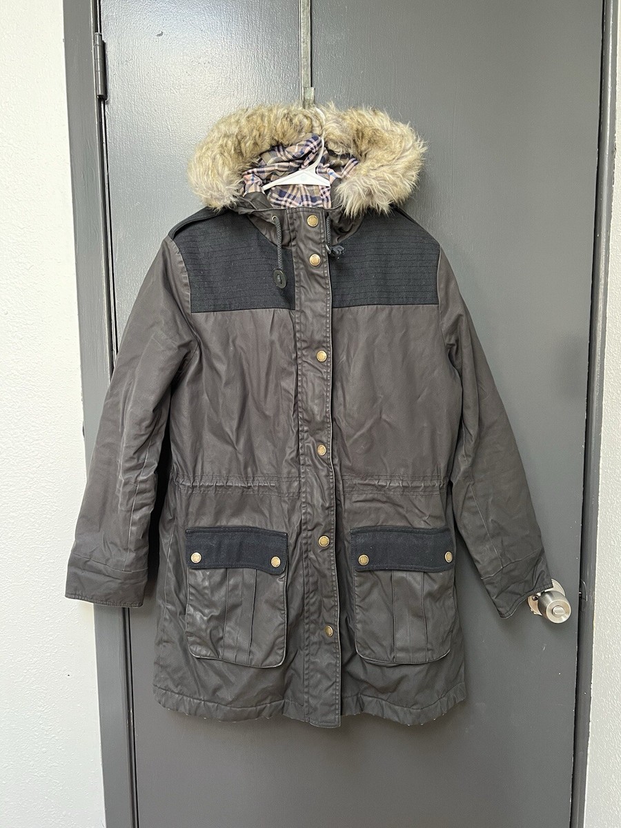 Fur Boden Waterproof Parka Boden Waterproof Plaid Lined Fur Hood