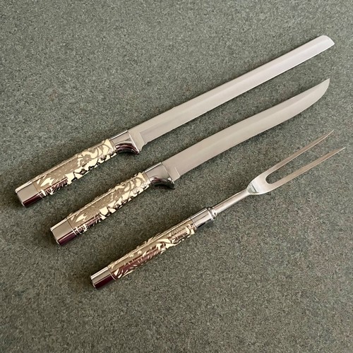 CARVEL HALL Fine Cutlery by Briddell 3 Pc Set with Silver Overlay