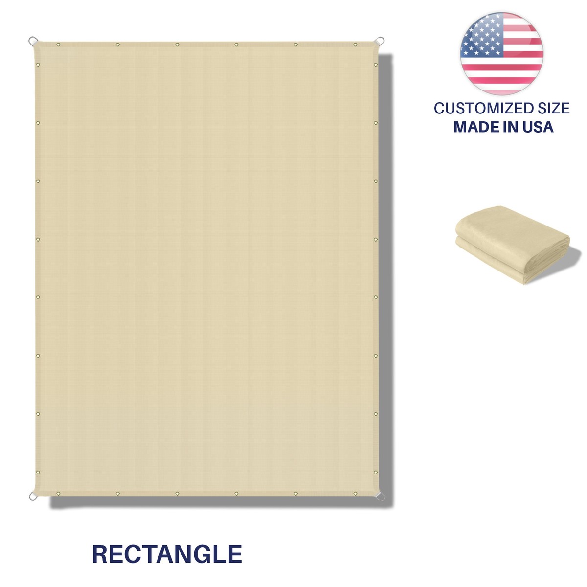 8' FT Waterproof Straght Sde Hemmed Sun Shade Sal Canopy Awnng