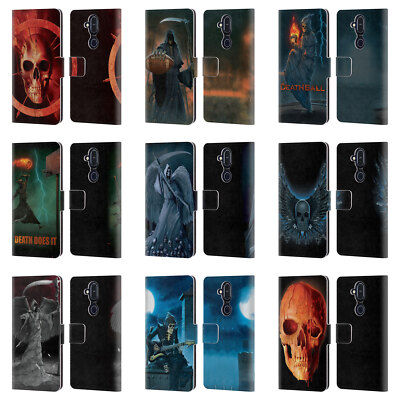 OFFICIAL VINCENT HIE SKULLS LEATHER BOOK WALLET CASE COVER FOR NOKIA PHONES
