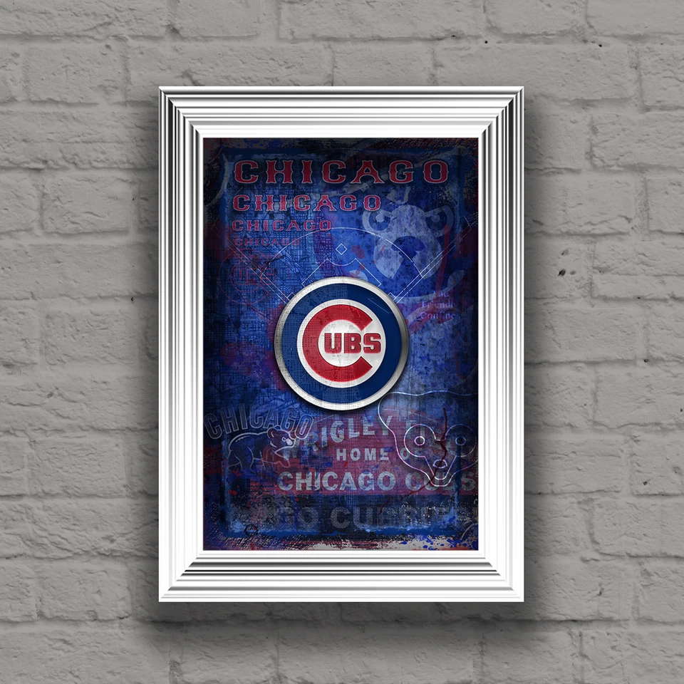 Chicago CUBS Poster, The CHICAGO CUBS MLB Baseball Print Free Shipping Us - Image 4 of 4