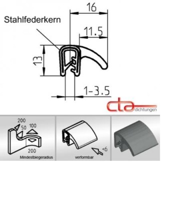 1x m Dichtungsprofil Dichtprofil Kantenschutz  Kofferraumdichtung 1C11-XX