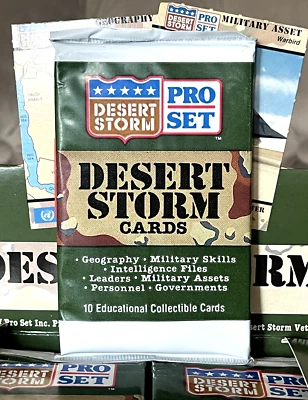 1991 PRO SET DESERT STORM Military Collectible PACK 10 Cards SADDAM HUSSEIN RC!?