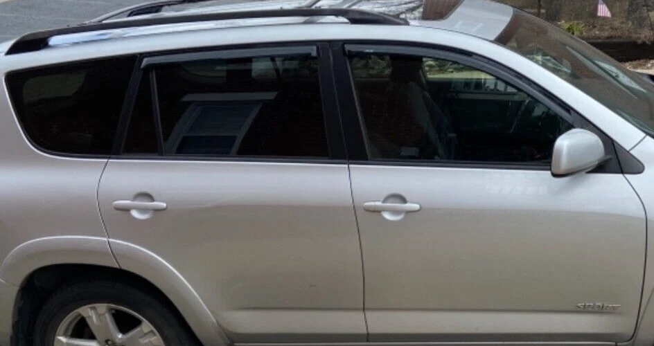 Protectores de lluvia contra humo AVS viseras de ventilación 3M cinta adhesiva para Toyota RAV4 2006-2012 SUV Foto 2 de 4