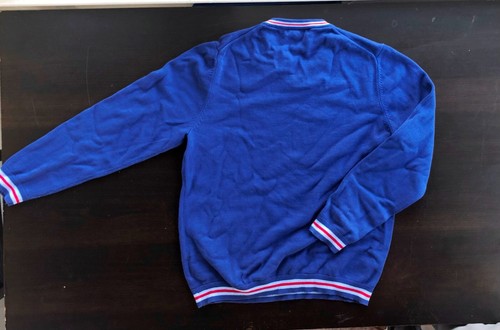 Brooks Brothers Fleece Men's XL* Slim Blue 100% Cotton Pullover V-Neck Sweater - Picture 3 of 7