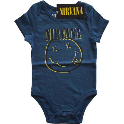 Nirvana - Inverse Logo Babygrow Blue