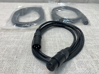 2 Pack Neutrik DMX XLR Cable RHC Low Noise LED3 Balanced Microphone 6.5 Ft. USA