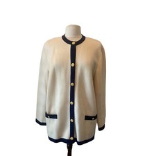 Vintage Blarney Woolen Mills Sweater Coat Blazer Gold Buttons Size 16