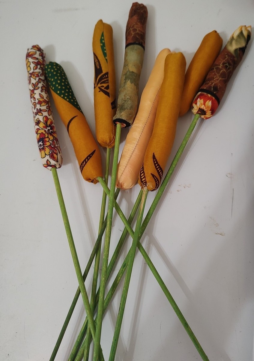 HandMade Fabric Cattails Home Decor