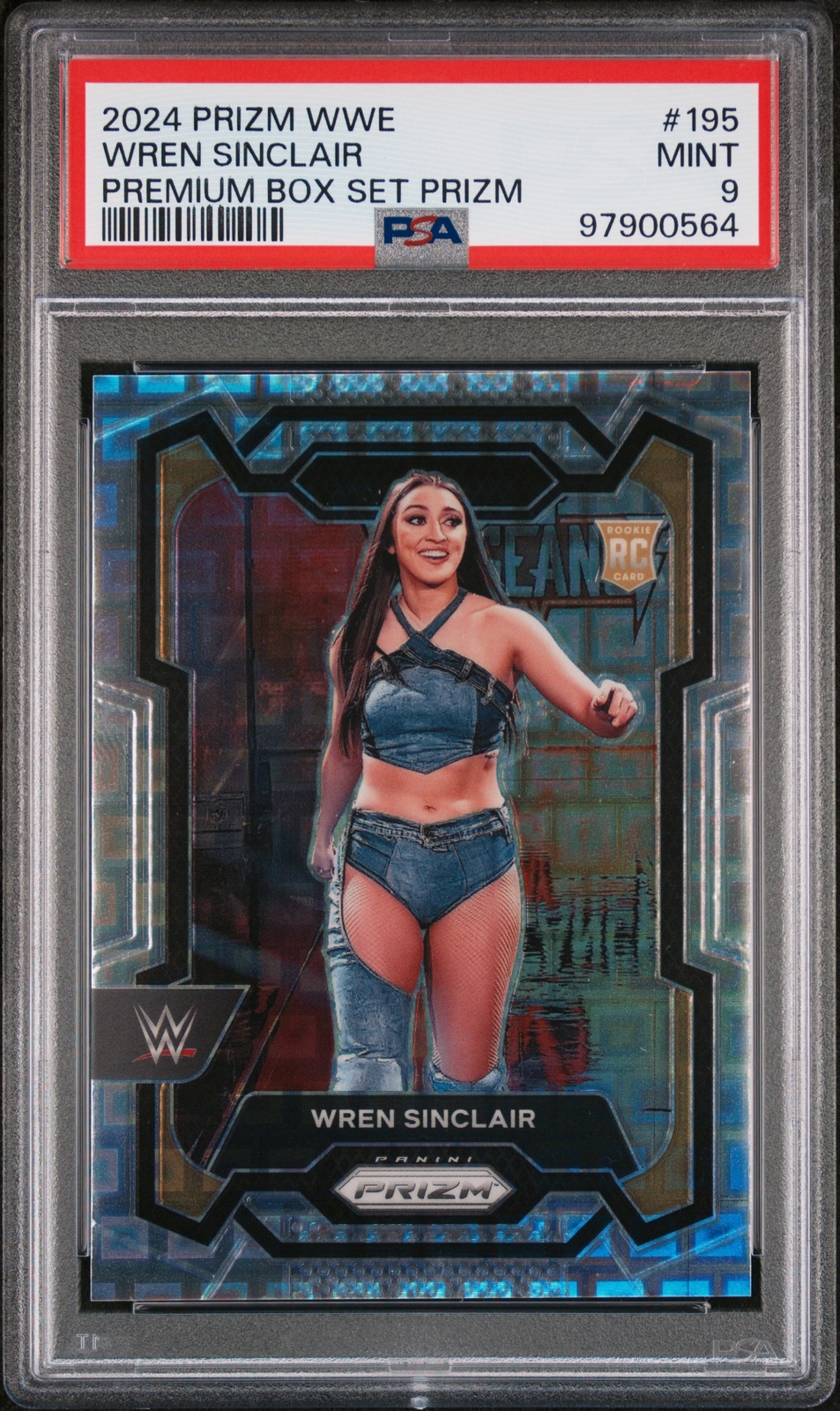 2024 PANINI PRIZM WWE PREMIUM BOX SET PRIZM #195 WREN SINCLAIR 25/199 PSA 9