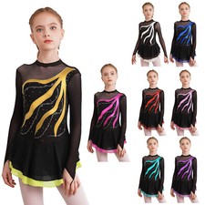 Kids Girls Dance Dress Figure Skating Leotards Sleeveless Gymnastic Dancewear