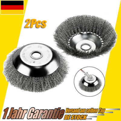 2x Unkrautbürste Hochwertiger Für Stihl Silber Motorsense Freischneider 25,4x200