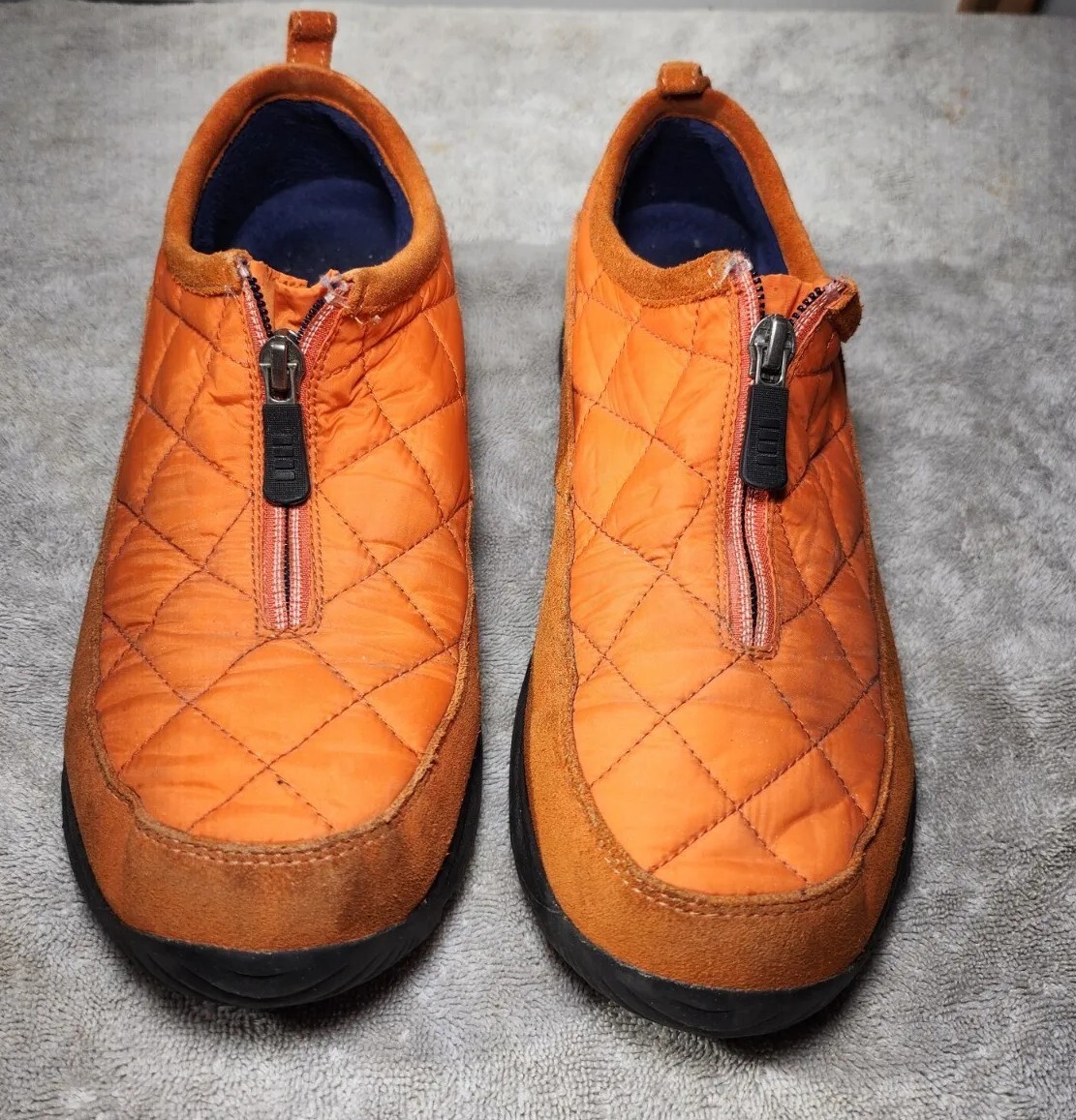 Lands End Women Sz 1/2 B Orange Hiking Shoes 86524 W/Zipper Low
