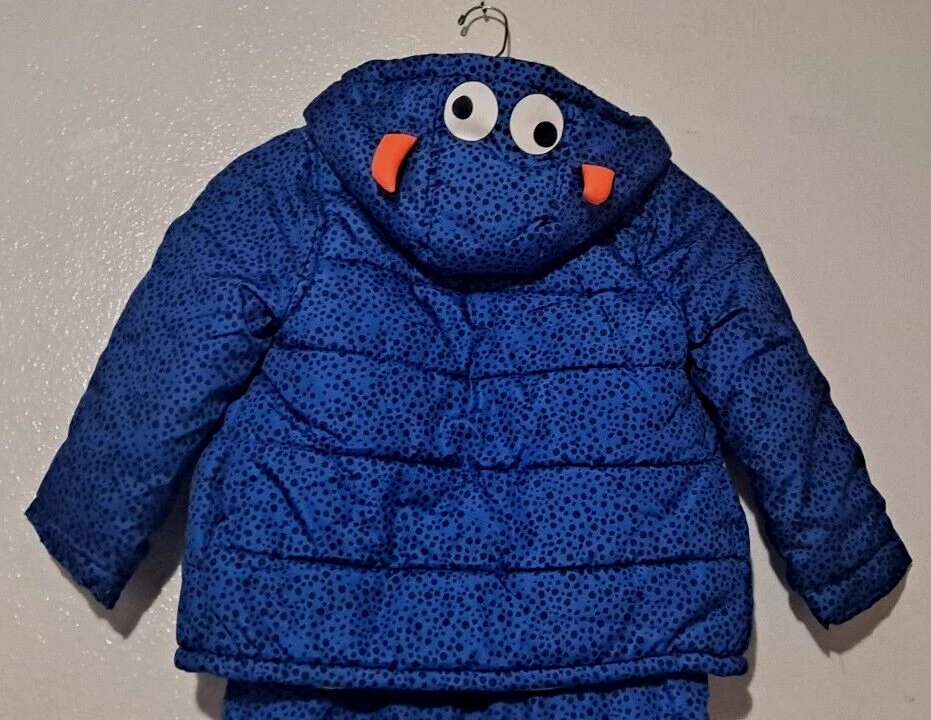 Carters AZUL Y NEGRO Chaqueta de Invierno Nieve Babero Conjunto Capucha Adjunta DINOSAURIO Talla 7 Foto 4 de 4