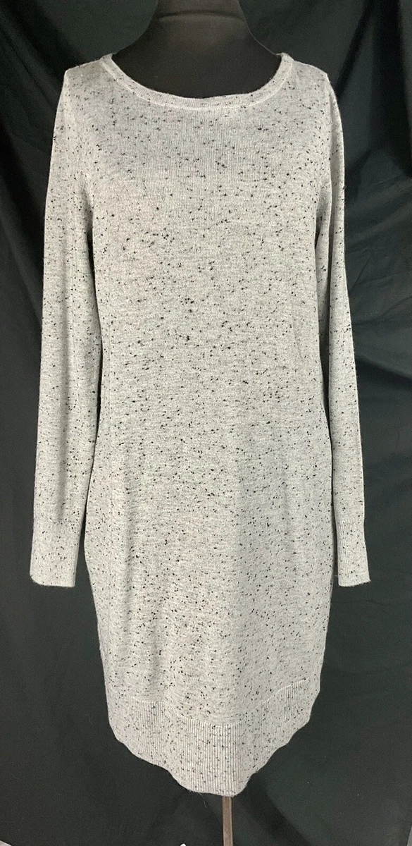 Ann Taylor The Loft NWT Gray Marled Open Back Sweater Dress