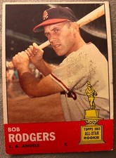 1963 Topps Bob Rodgers #280 All Star Rookie Stained (146 Hits 34 Doubles In 1962