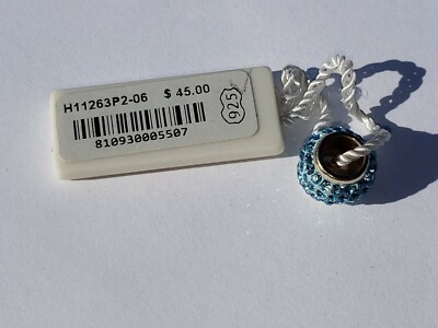 Persona (Zales) Sterling Silver Medium Blue Crystal Sparkly Charm