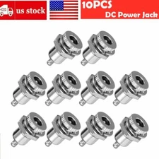 10x DC Power Supply Jack Plug Socket Female Panel Mount Connector 5.5mm x 2.1mm