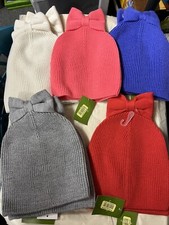 Kate Spade York Solid Bow Knit Hat One Size NWT