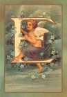 L'Alphabet Des Angelots Cupid's Paris Alphabet Letter E Postcard 5861c