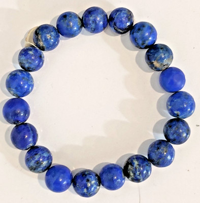 Hochwertiges natürliches schönes Lapislazuli Edelstein robustes elastisches Armband