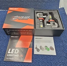 (2 PCS) SEALIGHT S7S H8/H9/H11/H16: Scoparc White LED Headlight Bulb