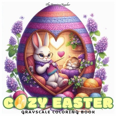 Cozy Easter Grayscale Coloring Book: 52 Whimsical Easter Scenes in Grayscale for