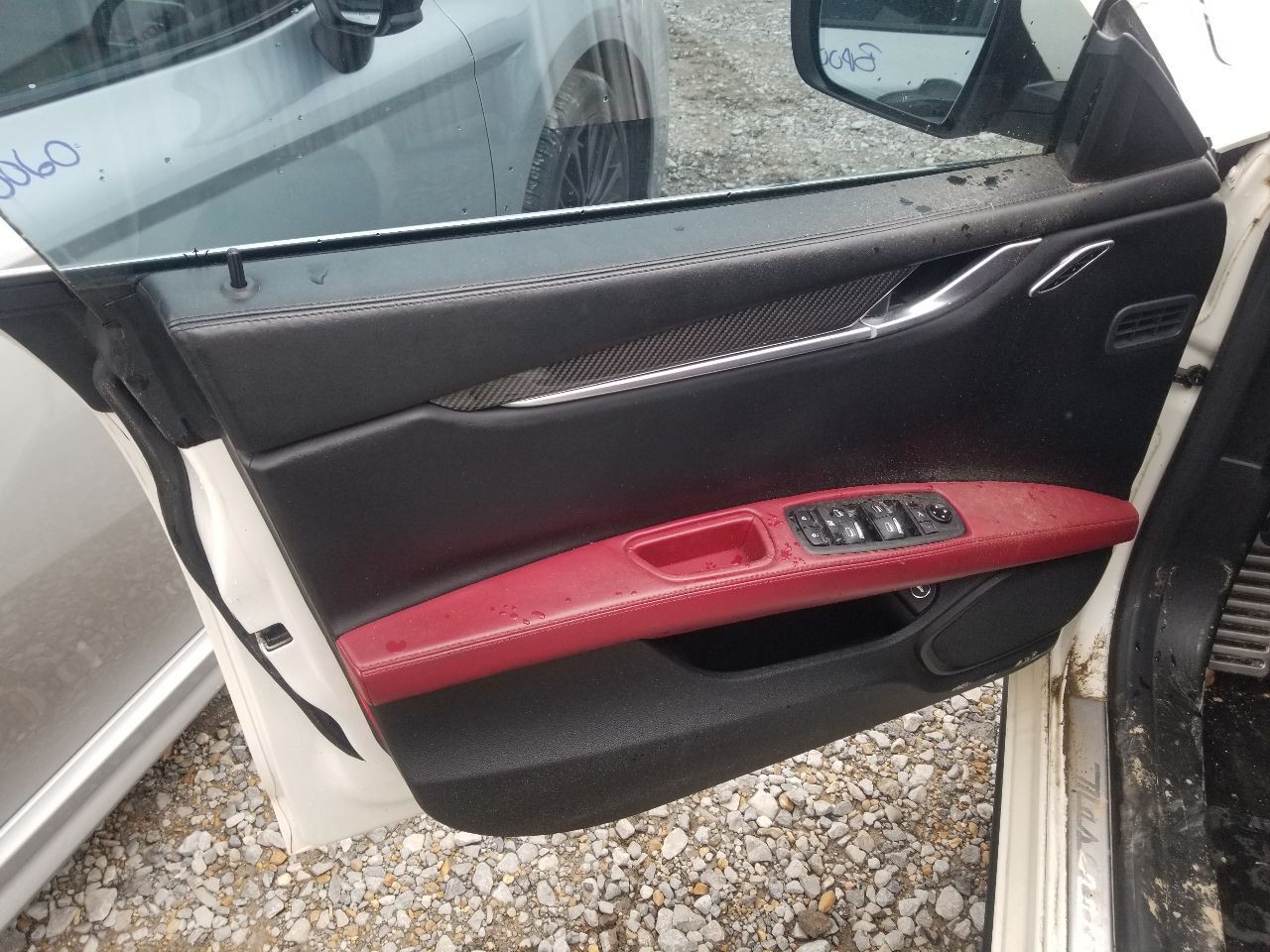 14 2014 MASERATI GHIBLI SQ4 FRONT DOOR TRIM PANEL RED LEATHER LEFT DRIVER 