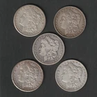 Lot of 5 Morgan Silver Dollars Pre-1921 90% Silver Bullion Mixed Dates SKU162