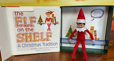 Elf On The Shelf Girl Brown Eyes Dark Skin Tone Doll and Story Book Boxed Set