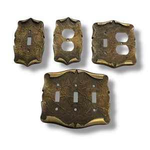 Vintage Amerock Carriage House Brass Outlet Plate & Light Switch Covers 4 Pieces