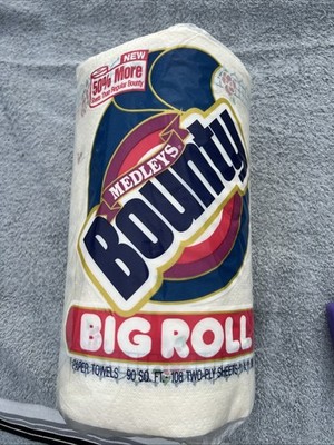 New Vintage 1990 Bounty Medleys Big Roll Rose Garden Two Ply Sheets Paper Towels