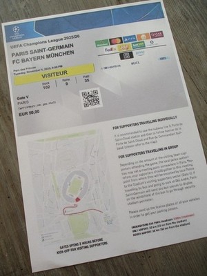 2025/26 Paris St. Germain PSG - Bayern München / Champions L Print@HomeTicket