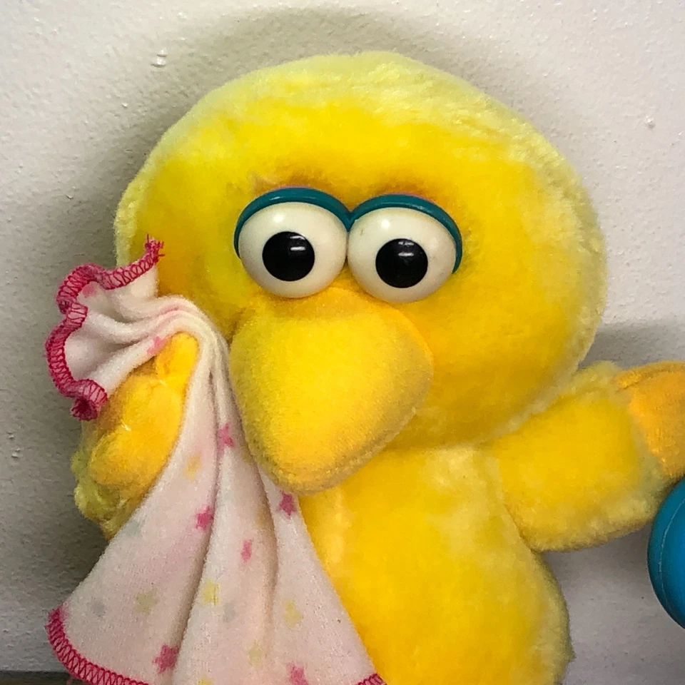 Playskool Улица Сезам Большая Птица Плюшевая Игрушка Детская Погремушка Одеяло Зубочистка Винтаж 1988 - Изображение 3 из 4