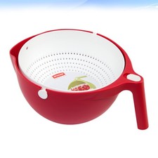 Cesta de drenaje de frutas y verduras de plástico reutilizable de doble capa para uso en cocina
