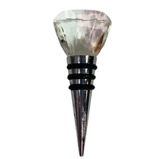 Metal Bottle Stopper 3.5 Inch Acrylic Crystal Top Rubber Gasket