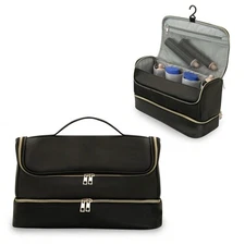 Travel Case Bag For Dyson Airwrap Styler Double Layer Storage  PU Leather /Black