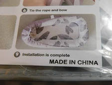 Urmywo Baby Lounger for Newborn High Quality Baby Nest With Pillow Gray chevron