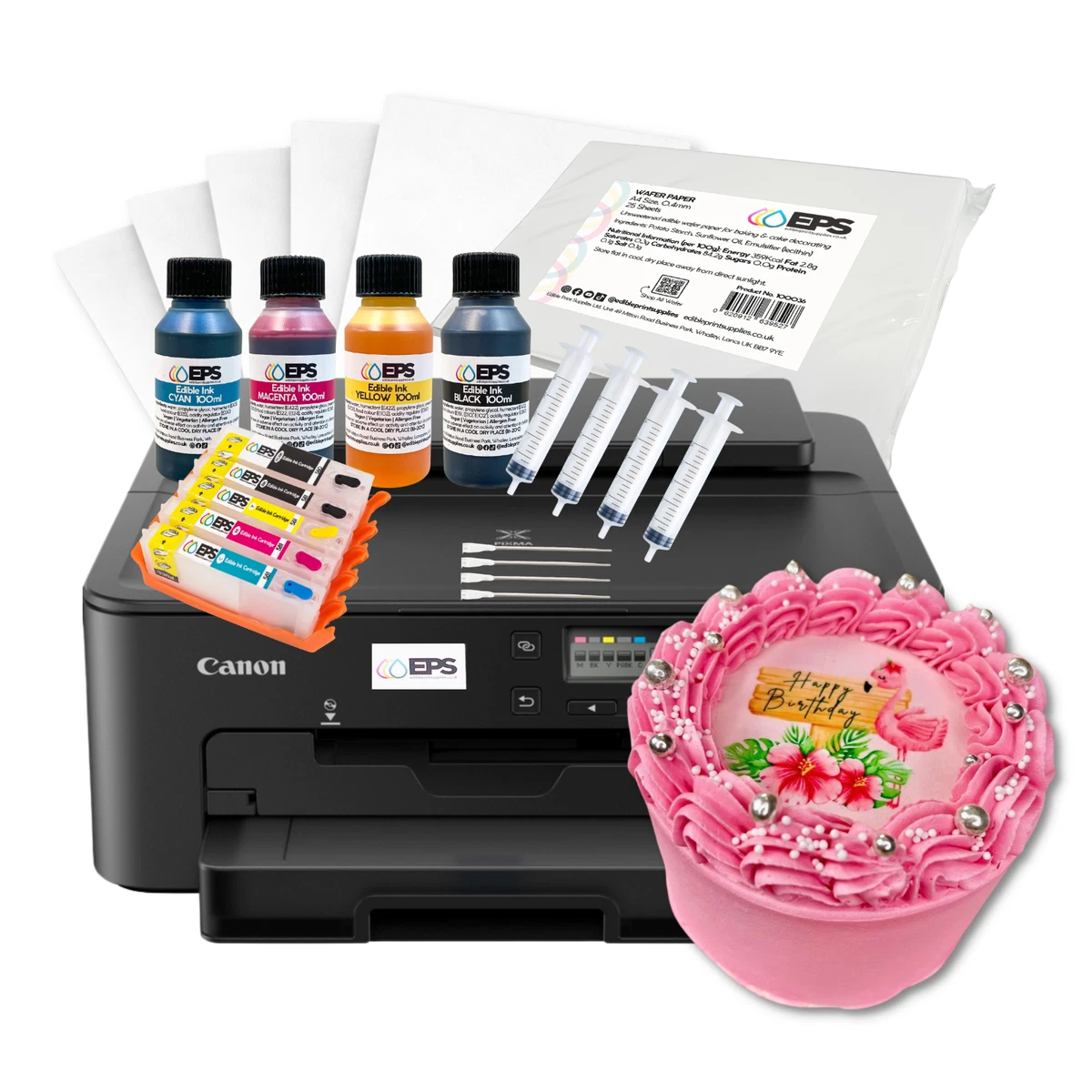 Essbares Druckerset - EPS Canon TS705a Essbarer Drucker, Essbare Tinte & Oblatenpapier