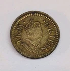 SOVEREIGN COIN WEIGHT ANTIQUE NUMISMATIC HALF GUINEA GOLD SCALES WEIGHT BRASS