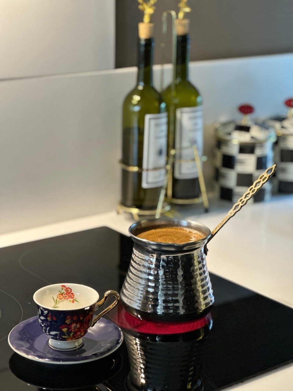 Stainless Steel Turkish Coffee Pot Cezve Ibrik 6-7 Cup Stovetop Coffee Maker