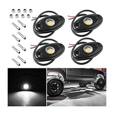 Rock Lights for Trucks, 4 Pods LED Rock Lights, IP67 Waterproof Neon Rock White