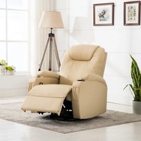 Massage-Schaukelsessel Creme Kunstleder Elektrisch Fernbedienung