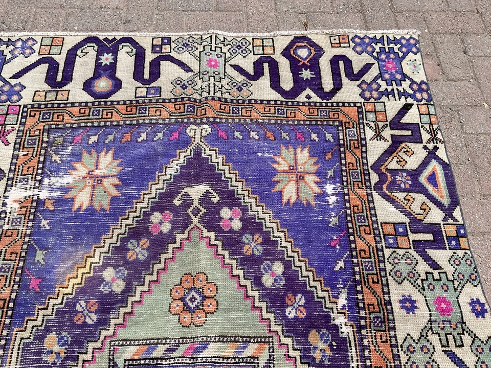 4 x 6 ft Kilim Rug – Boho Area Rug, Small Turkish Accent Rugs for living room - Image 2 of 4