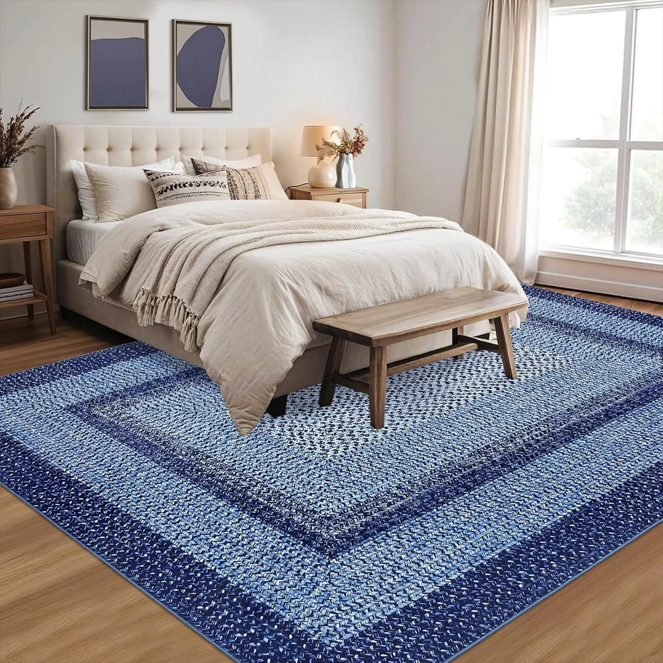 8x10 Area Rug Braided Print Washable Rug Large for Living Room, Non Slip Farm... - Image 3 of 4