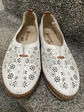 Remonte Soft Slip On Shoes size 6 Uk Ladies Slip-on White Leather 