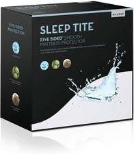 SLEEP TITE Five Sided Mattress Protector - 100 Waterproof on and Sides, Queen